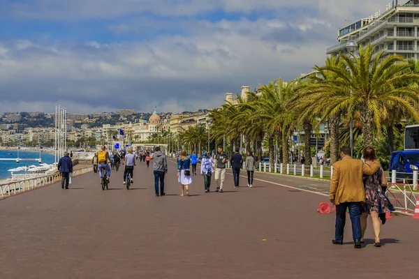 Nice France May 2019 People Famous Promenade Des Anglais Mediterranean — ストック写真