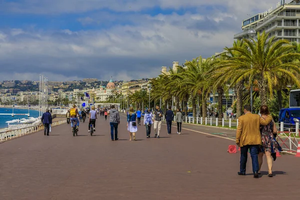 Nice France May 2019 People Famous Promenade Des Anglais Mediterranean — ストック写真