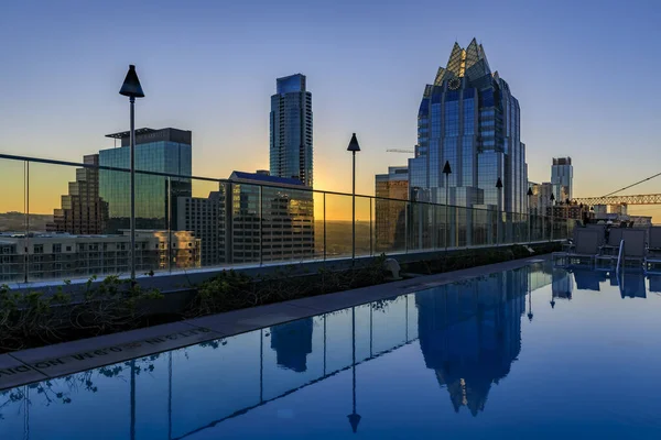 Austin Texas Usa January 2020 View Rooftop Pool Downtown Skyline — Stock Photo, Image