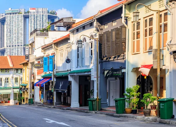 Singapore September 2019 Famous Club Street Chinatown Colorful Colonial Shop — Stock Photo, Image