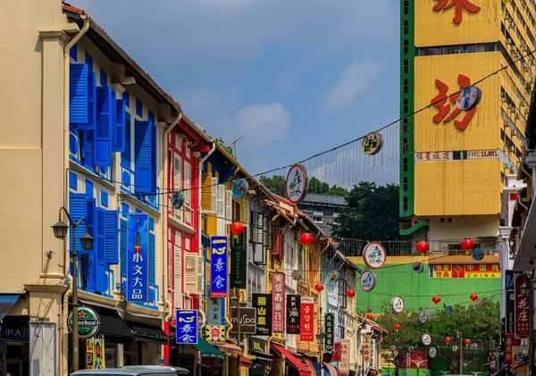 Сингапур Сентября 2019 Года Фасады Знаменитых Красочных Колониальных Магазинных Домов — стоковое фото