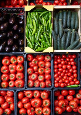 Meyve arka planda kutuları ekran Market