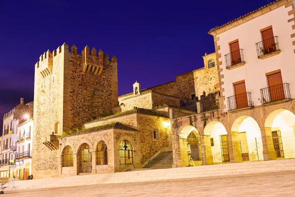 Caceres Plaza Mayor Extremadura in Spanje — Stockfoto