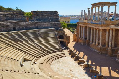 Badajoz Roman amphitheater İspanya sındaki Merida 