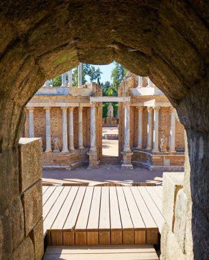 Merida in Badajoz Roman amphitheater Spain  clipart