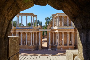 Badajoz Roman amphitheater İspanya sındaki Merida 