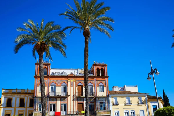 Merida in spanien plaza de espana platz badajoz — Stockfoto