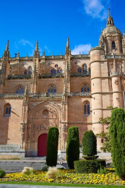 Salamanca Cathedral facade in Spain clipart