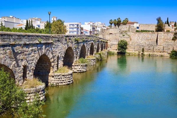 Merida in Spain entrance roman bridge — Stock Photo, Image