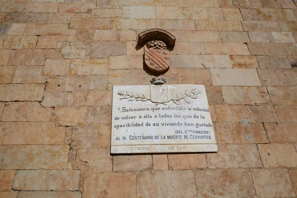 Salamanca Memoriale dello scrittore Cervantes — Foto Stock