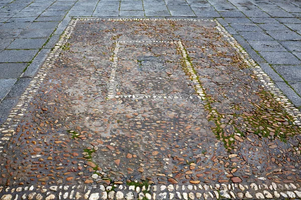 Salamanca in spain stones flooring detail — Stock Photo, Image