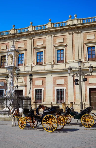 Seville Archivo Indias horse carriage in Sevilla — Stock Photo, Image