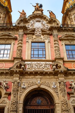 San Luis church facade in Seville of Spain clipart