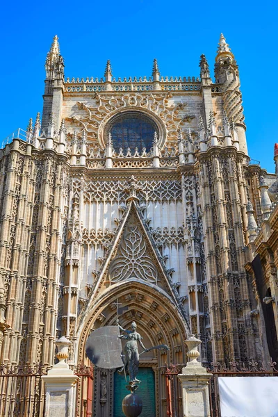 Seville cathedral Saint Christopher door Spain — Stock Photo, Image