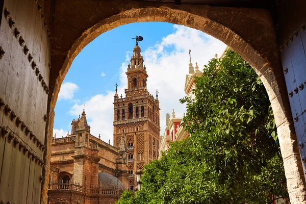 Sevilla Kathedrale Giralda Turm Andalusien Spanien — Stockfoto