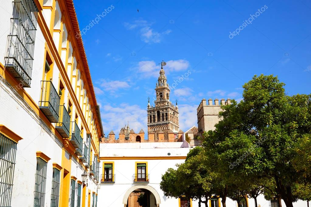 Seville Giralda tower of Sevilla Andalusia Spain