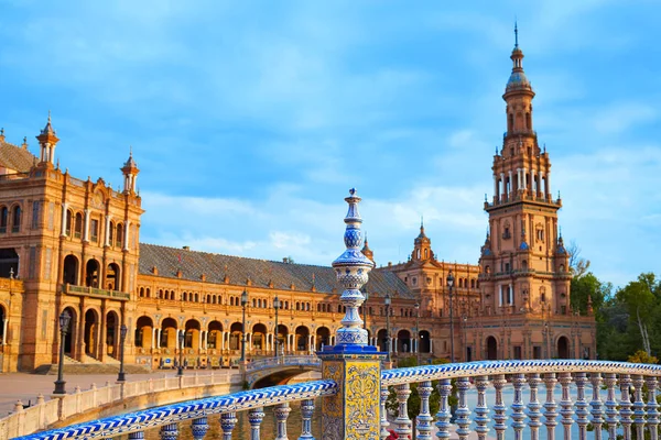 Sevilla Plaza de España puesta de sol Andaluza Sevilla — Foto de Stock