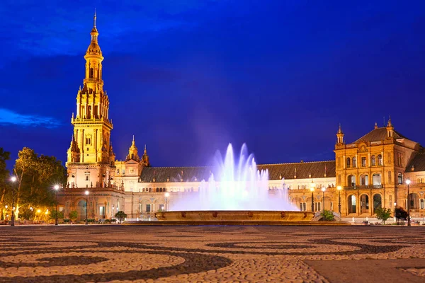 Zachód słońca Sevilla Andaluzji Sewilli Plaza de Espana — Zdjęcie stockowe