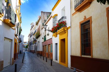 Triana barrio Seville facades Andalusia Spain clipart