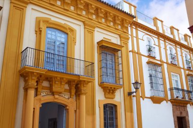 Triana barrio of Seville facades Andalusia Spain clipart
