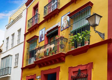 Triana barrio of Seville facades Andalusia Spain clipart