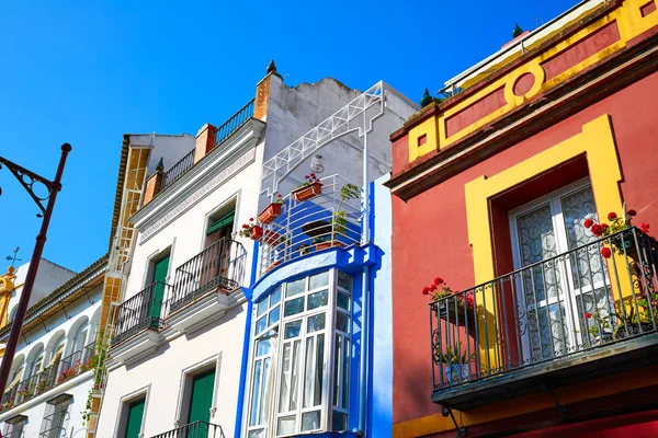 Triana barrio Seville facades Andalusia Spain — Stock Photo, Image
