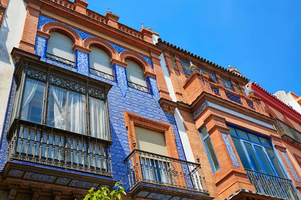 Triana barrio facades in Seville Andalusia Spagna — Foto Stock