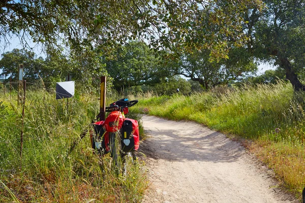 자전거 스페인 산티아고 드 라 플라타 방법을 통해 — 스톡 사진
