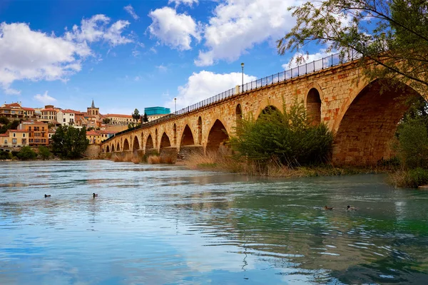 Zamora Puente de Piedra bridge on Duero river — 图库照片