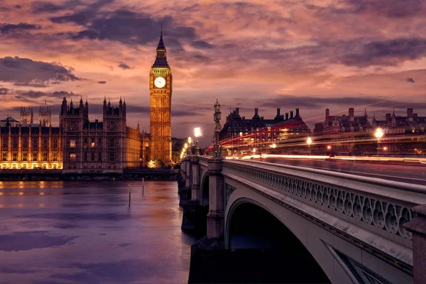 Big Ben Clock Tower Londres à Thames River — Photo