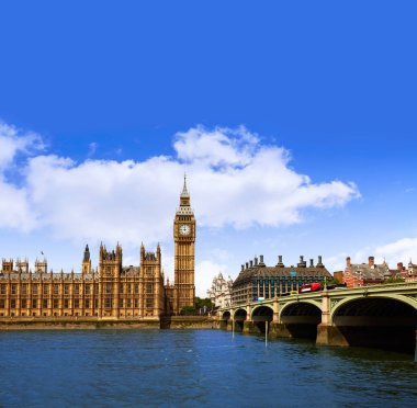 İngiltere Thames büyük Ben Londra Saat Kulesi