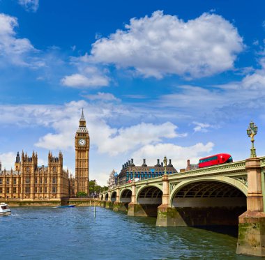 İngiltere Thames büyük Ben Londra Saat Kulesi
