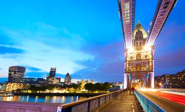 London Tower Bridge tramonto sul Tamigi — Foto Stock