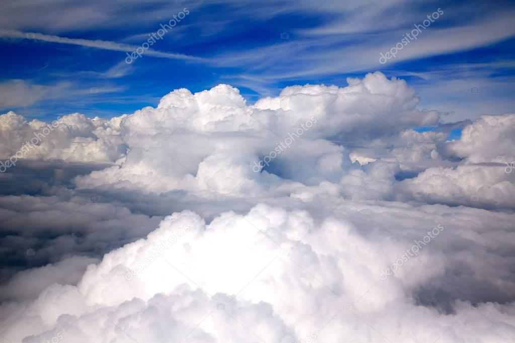 Clouds sea aircraft view aerial dramatic