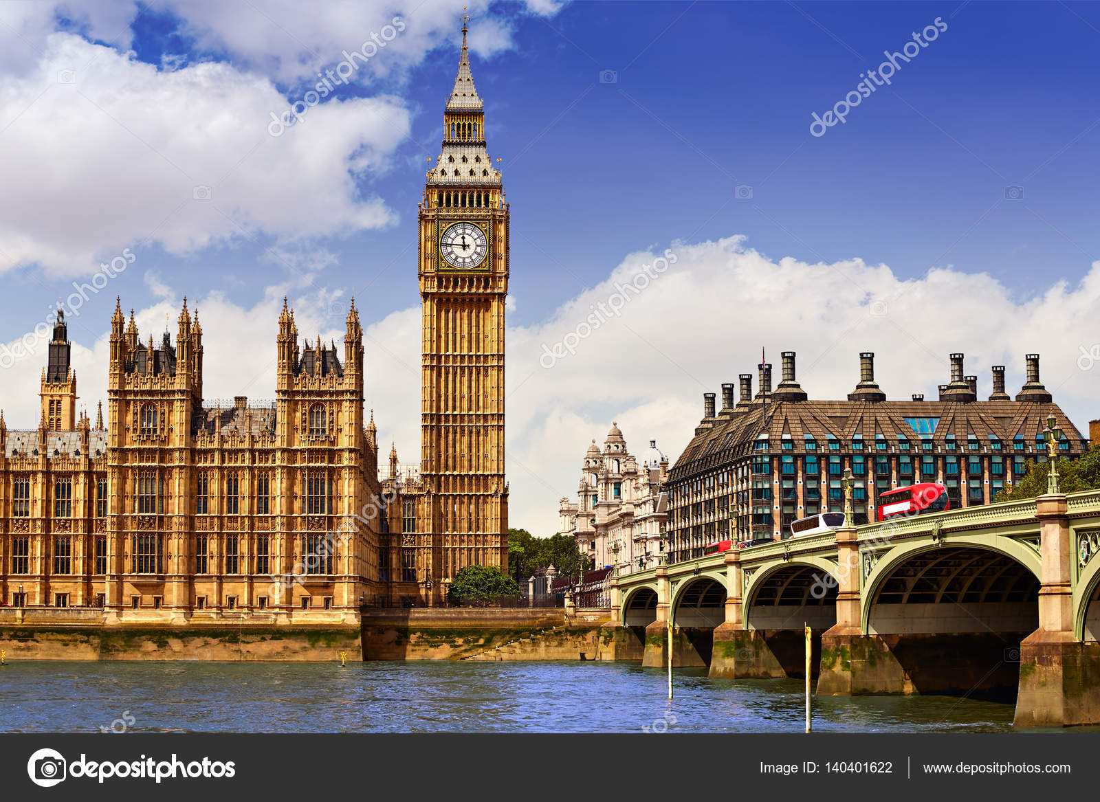 Big Ben London Clock Tower In Uk Thames Stock Photo By C Lunamarina