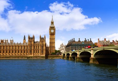 İngiltere Thames büyük Ben Londra Saat Kulesi