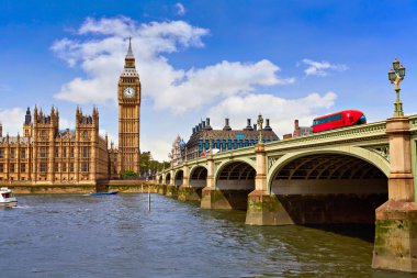İngiltere Thames büyük Ben Londra Saat Kulesi