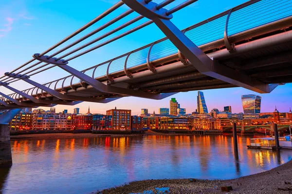 Londýn Millennium bridge Panorama Uk — Stock fotografie