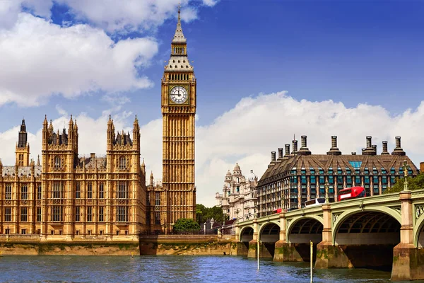 Big Ben Londen klokkentoren in Uk Thames — Stockfoto