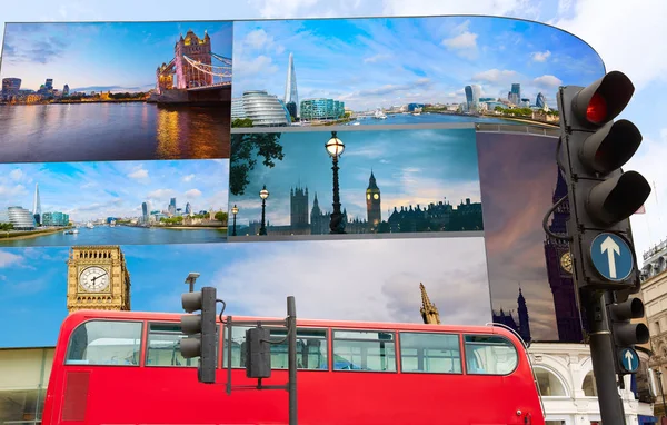 Piccadilly Circus Londra fotomontaggio digitale — Foto Stock