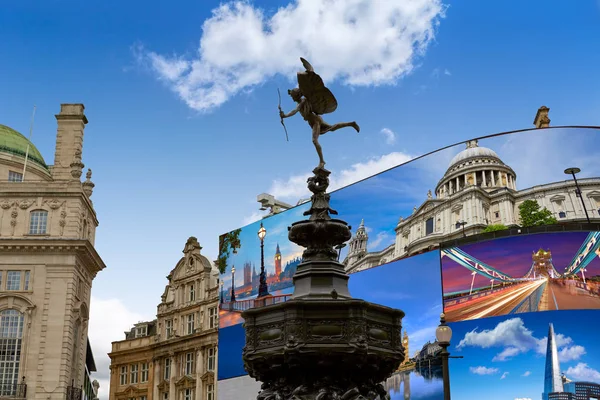 Cyfrowy photomount London Piccadilly Circus — Zdjęcie stockowe