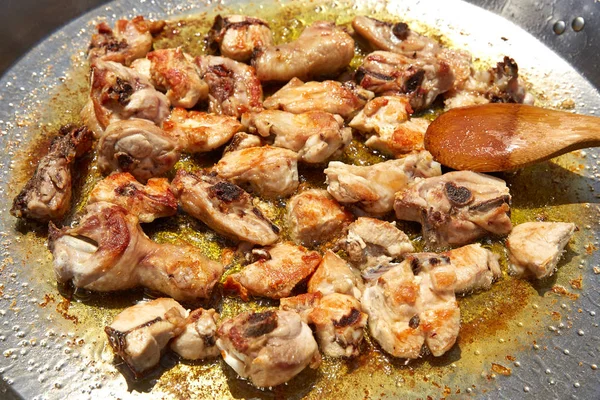 Paella from Spain recipe fry chicken — Stock Photo, Image