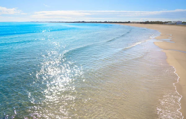 Pinedo strand i Valencia Spanien Middelhavet - Stock-foto