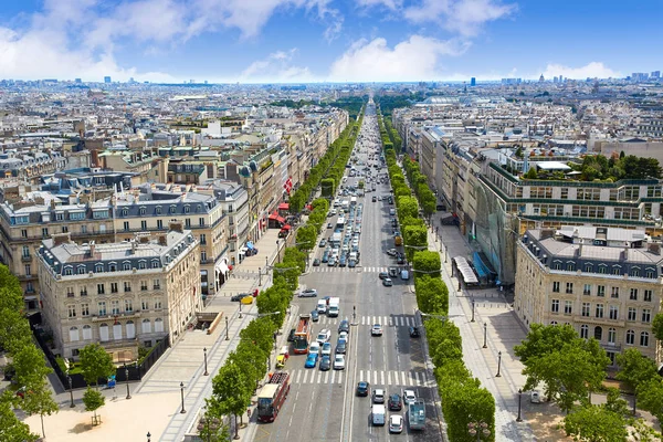 Paris skyline Champs Élysées och Concorde — Stockfoto