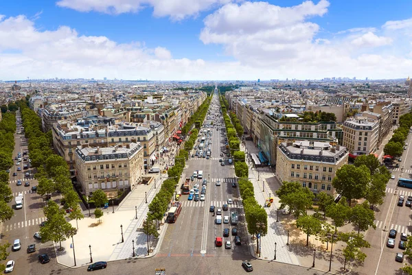 Paris skyline Champs Élysées och Concorde — Stockfoto