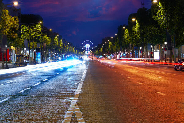 Champs Elysees avenue in Paris France