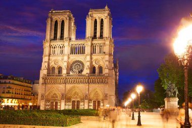 Notre Dame Katedrali günbatımı Paris Fransa