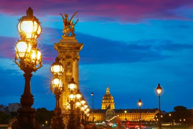 Pont Alexandre III Paris Fransa Seine üzerinde