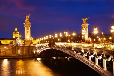 Pont Alexandre III Paris Fransa Seine üzerinde