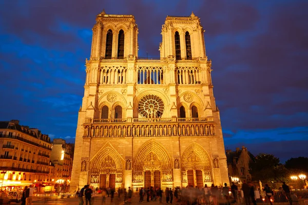 Notre Dame cathedral sunset in Paris France — Stock Photo, Image